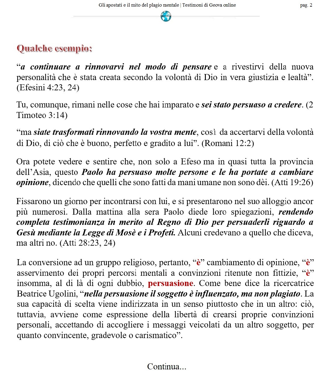Gli apostati e il mito del plagio mentale