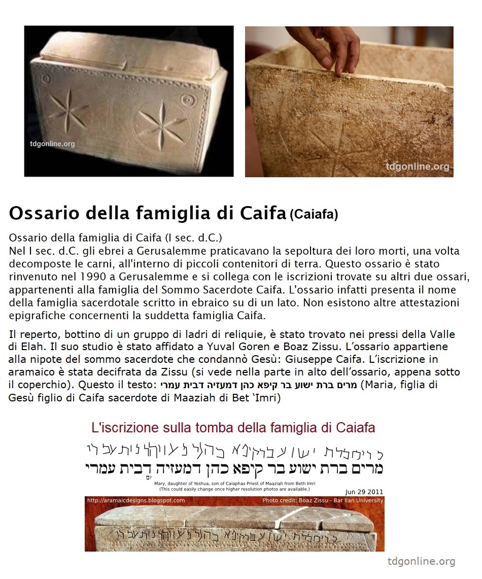 Archeologia biblica - ossario di Caiafa