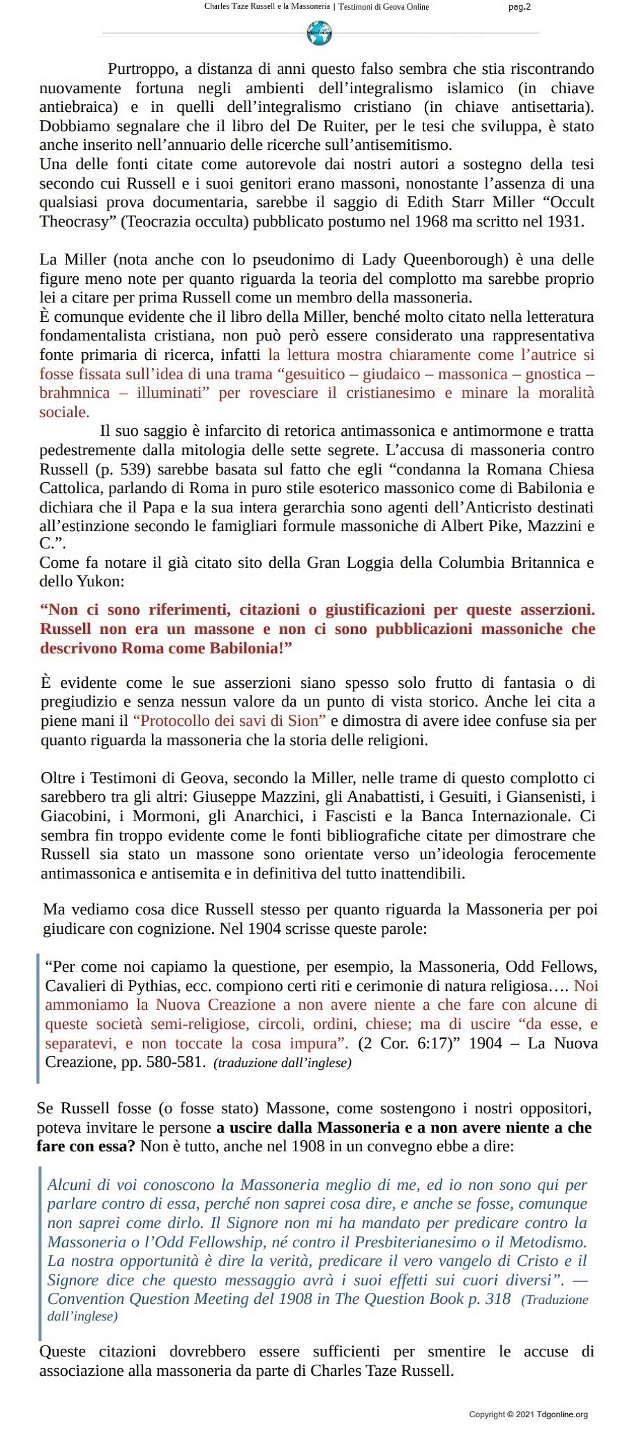Russell e massoneria